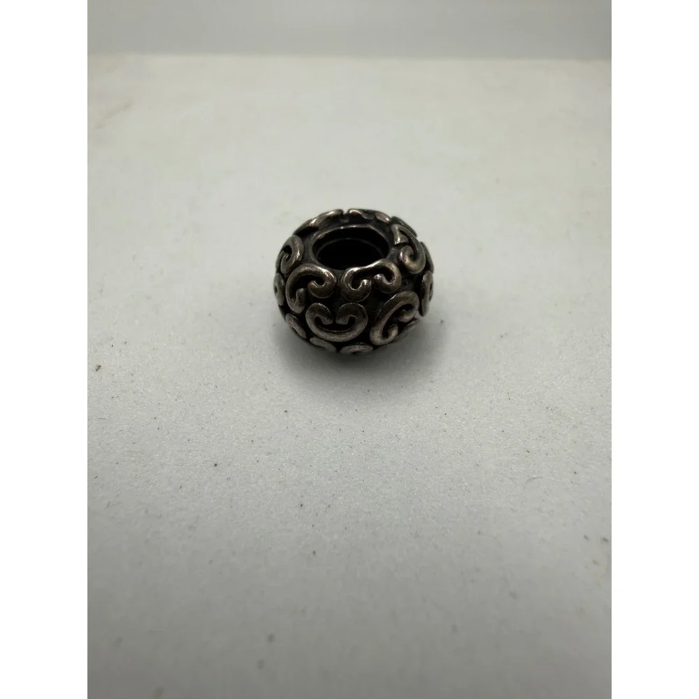 Pandora Sterling Silver Scroll Swirl Openwork Filigree Charm Bead 790453 Retired